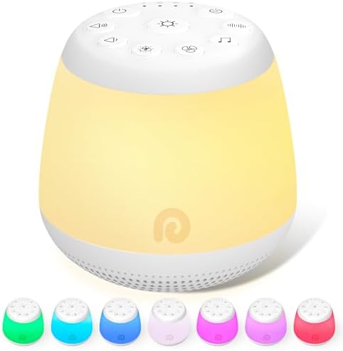 Dreamegg White Noise Machine for Baby Sleeping - Portable with 24 Sounds & 8 Night Lights