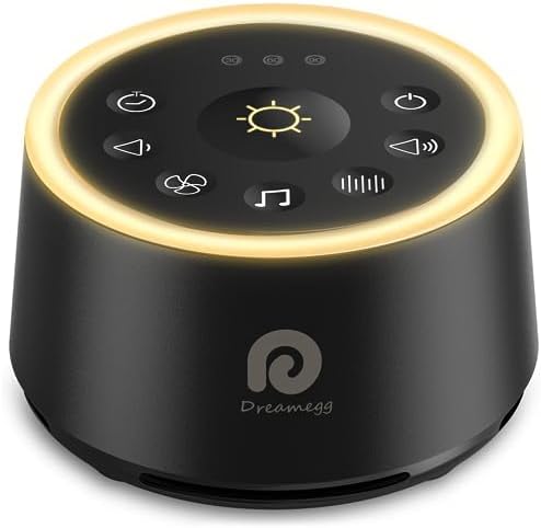 Dreamegg White Noise Machine for Baby Adult Sleep - 24 HIFI Soothing Sounds Night Light - Black